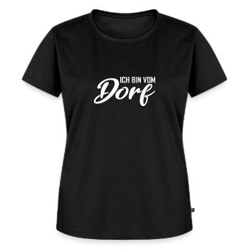 Ich bin vom Dorf Dorfleben Bauern Bauer Natur - Frauen Premium Bio T-Shirt - Schwarz - Vorne - Selfina (174cm)