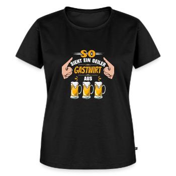 So Sieht Ein Geiler Gastwirt Aus - Gastronomie - Frauen Premium Bio T-Shirt - Schwarz - Vorne - Selfina (174cm)
