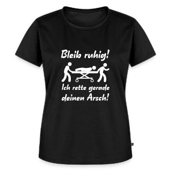 Rettungssanitäter Sanitäter Rettungsdienst Spruch - Frauen Premium Bio T-Shirt - Schwarz - Vorne - Selfina (174cm)