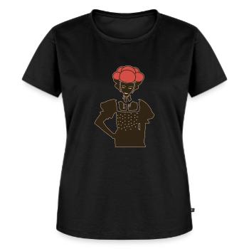 Mädchen Silhouette Geschenk Schwarzwald Bollenhut - Frauen Premium Bio T-Shirt - Schwarz - Vorne - Selfina (174cm)