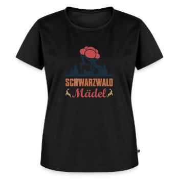 Wald Silhouette Geschenk Bollenhut Mädel - Frauen Premium Bio T-Shirt - Schwarz - Vorne - Selfina (174cm)
