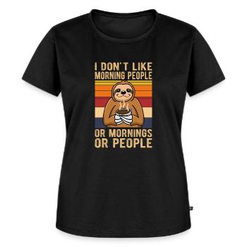 Je n’aime pas les gens. - T-shirt Premium bio Femme - noir - Devant - Selfina (174cm)