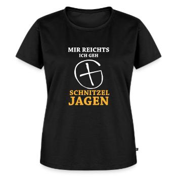 Geocaching Geocacher Schnitzeljagd GPS Cache - Frauen Premium Bio T-Shirt - Schwarz - Vorne - Selfina (174cm)