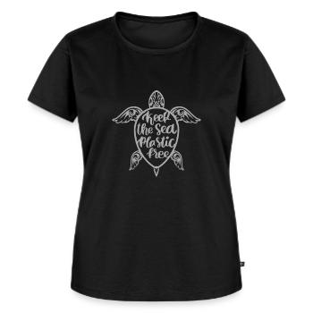 Duurzaamheid - Vrouwen Premium Bio T-shirt - zwart - Voor - Selfina (174cm)