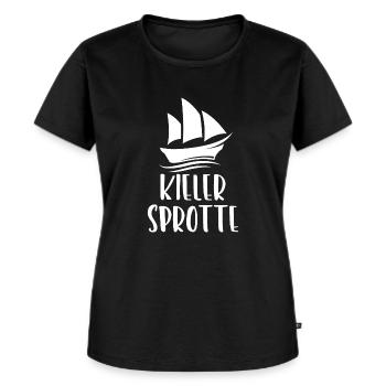 Kieler Sprotte Kiel - Frauen Premium Bio T-Shirt - Schwarz - Vorne - Selfina (174cm)