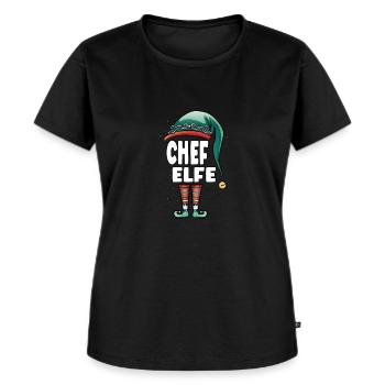 Chef Elfe Partner Look Familie Outfit - Frauen Premium Bio T-Shirt - Schwarz - Vorne - Selfina (174cm)
