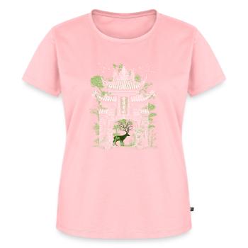 Japanischer Tempel - Frauen Premium Bio T-Shirt - Rosa - Vorne - AI Model Female 172 dark (172cm)