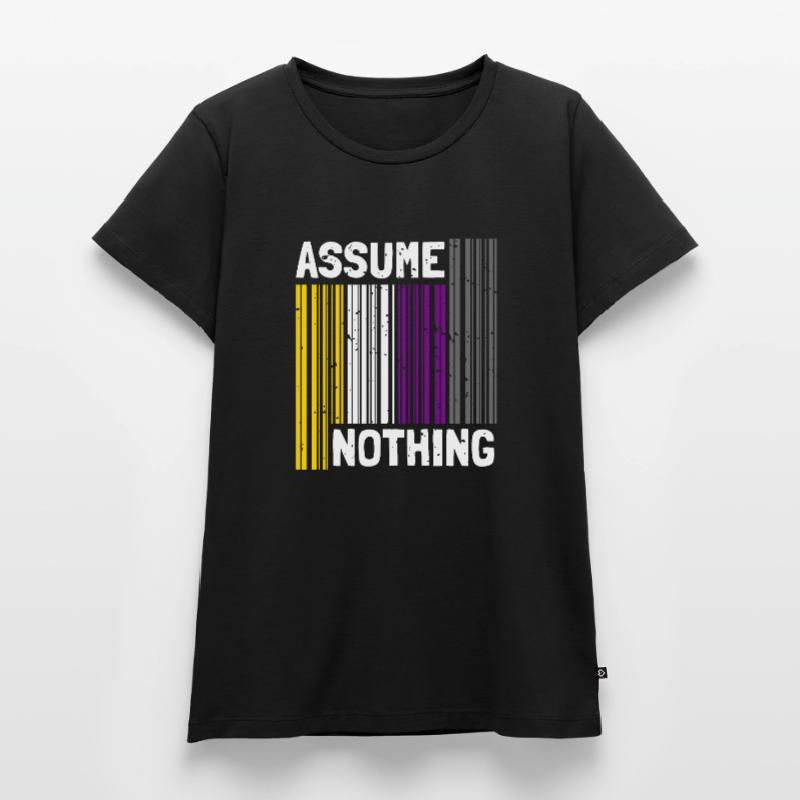 Nonbinary I LGBT Pride I Flag Barcode I Assume Frauen Premium Bio T-Shirt