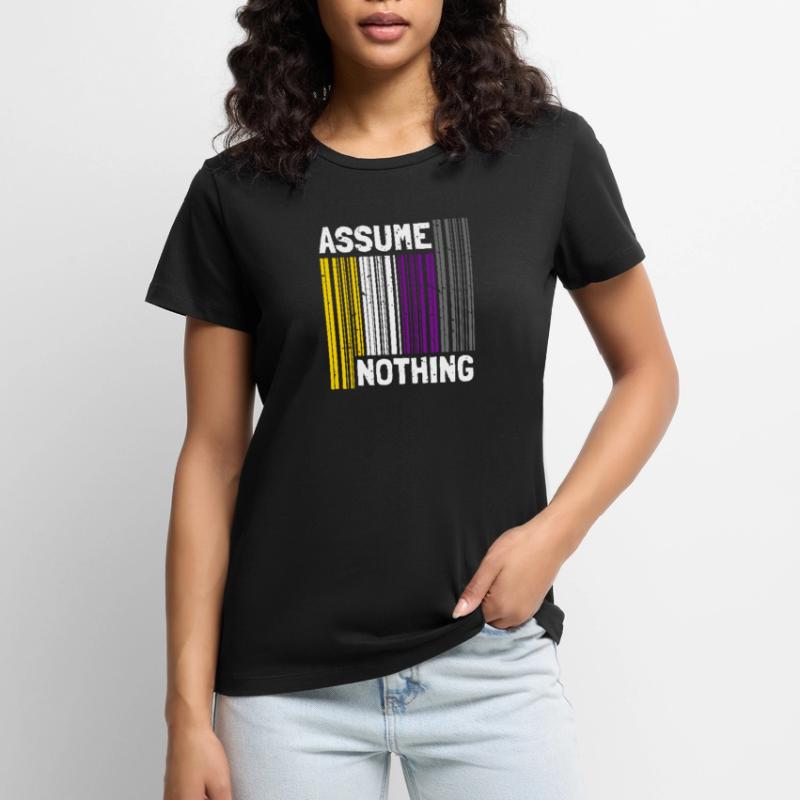Nonbinary I LGBT Pride I Flag Barcode I Assume Frauen Premium Bio T-Shirt