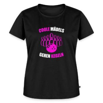 Coole Mädels Gehen Kegeln Bowling Kegelverein - Frauen Premium Bio T-Shirt - Schwarz - Vorne - Selfina (174cm)