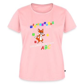 Kindergarten Ade ich lerne jetzt das ABC - Frauen Premium Bio T-Shirt - Rosa - Vorne - AI Model Female 172 dark (172cm)