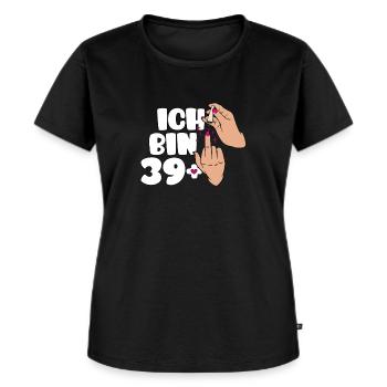 Ich bin 39 + Mittelfinger 40 Geburtstage Frauen - Frauen Premium Bio T-Shirt - Schwarz - Vorne - Selfina (174cm)
