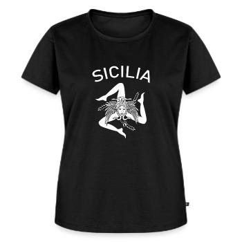 Italie Italie Sicile Sicile Palerme - T-shirt Premium bio Femme - noir - Devant - Selfina (174cm)