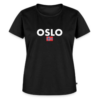 Oslo Norvège Drapeau norvégien Norvégien - T-shirt Premium bio Femme - noir - Devant - Selfina (174cm)