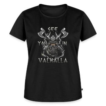 Walhalla Erbe Geschenk für Wikinger Fans - Frauen Premium Bio T-Shirt - Schwarz - Vorne - Selfina (174cm)