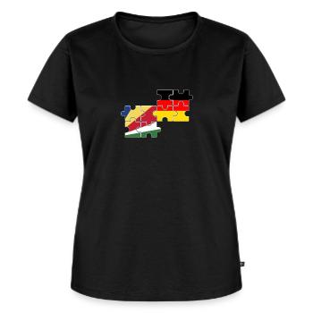 Seychellen Deutschland Flagge Deutsch Seycheller - Frauen Premium Bio T-Shirt - Schwarz - Vorne - Selfina (174cm)