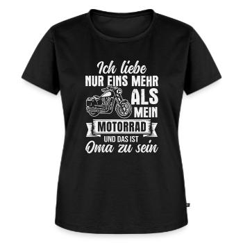 Motorradfahrer Biker Oma Motorrad Großmama - Frauen Premium Bio T-Shirt - Schwarz - Vorne - Selfina (174cm)