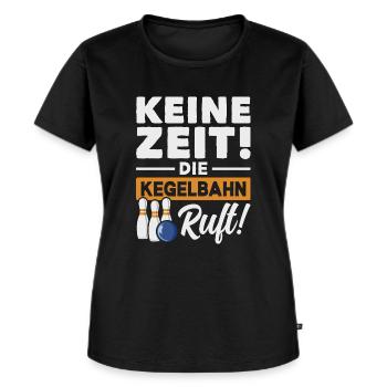 Kegeln Kegler Kegel Kegelbahn Kegeltour - Frauen Premium Bio T-Shirt - Schwarz - Vorne - Selfina (174cm)