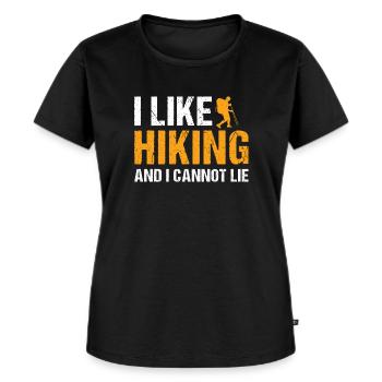 Hiker I Like Hiking - Frauen Premium Bio T-Shirt - Schwarz - Vorne - Selfina (174cm)