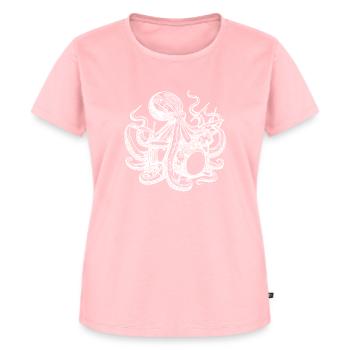 Octopus joue de la batterie - T-shirt Premium bio Femme - rose - Devant - AI Model Female 172 dark (172cm)