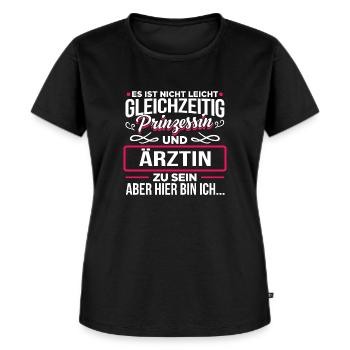 ÄRZTIN - Prinzessin - Frauen Premium Bio T-Shirt - Schwarz - Vorne - Selfina (174cm)