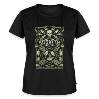 Absinth T Shirt Design Art Nouveau Jugendstil - Frauen Premium Bio T-Shirt - Schwarz - Vorne - Selfina (174cm)