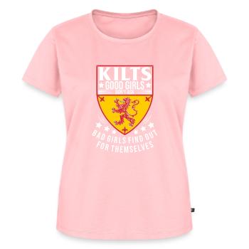 Kilt écossais disant jupe écossaise Écosse - T-shirt Premium bio Femme - rose - Devant - AI Model Female 172 dark (172cm)