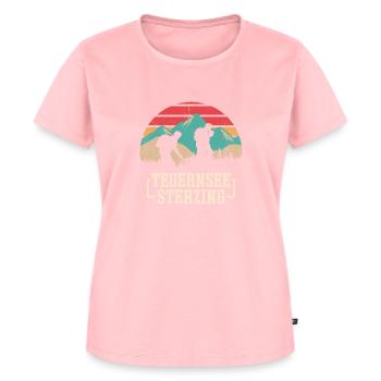 Alpenüberquerung Tegernsee Sterzing - Frauen Premium Bio T-Shirt - Rosa - Vorne - AI Model Female 172 dark (172cm)