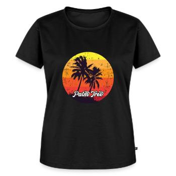 Palmen - Frauen Premium Bio T-Shirt - Schwarz - Vorne - Selfina (174cm)
