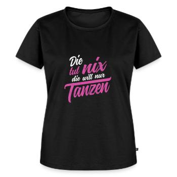 Die tut nix die will nur tanzen Salsa Tango Tänzer - Frauen Premium Bio T-Shirt - Schwarz - Vorne - Selfina (174cm)