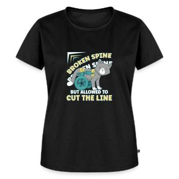 Conception de fauteuil roulant pour handicapés pour une amputation - T-shirt Premium bio Femme - noir - Devant - Selfina (174cm)