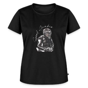 Speed Junkie - Frauen Premium Bio T-Shirt - Schwarz - Vorne - Selfina (174cm)