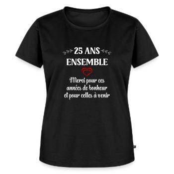 25 ans ensemble - T-shirt Premium bio Femme - noir - Devant - Selfina (174cm)