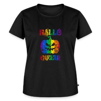 Hallo Queer Halloween Pride - T-shirt Premium bio Femme - noir - Devant - Selfina (174cm)