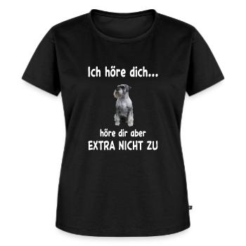Schnauzer Hund - Schnauzer - Frauen Premium Bio T-Shirt - Schwarz - Vorne - Selfina (174cm)