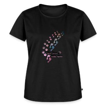 You Never Walk Alone Hunde Hundeliebhaber Gassi - Frauen Premium Bio T-Shirt - Schwarz - Vorne - Selfina (174cm)