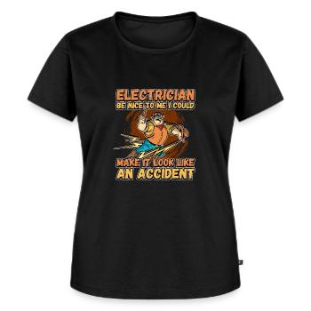 Electrician - Be nice to me - Electronics technician Lustig - Women's Premium Organic T-shirt - black - Front - Selfina (174cm)