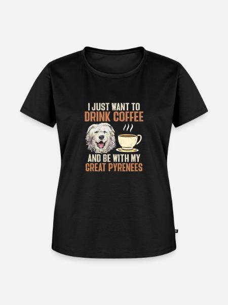 Great Pyrenees Hund Kaffee Pyrenäen - Frauen Premium Bio T-Shirt - Schwarz