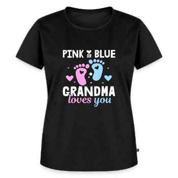 Rosa Oder Blaue Oma Liebt Dich Vater Geschlecht - Frauen Premium Bio T-Shirt - Schwarz - Vorne - Selfina (174cm)