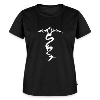 ski skifahren skifahrer - Frauen Premium Bio T-Shirt - Schwarz - Vorne - Selfina (174cm)