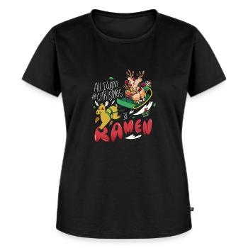 Tout ce que je veux pour Noël, ce sont des nouilles Ramen Apan - T-shirt Premium bio Femme - noir - Devant - Selfina (174cm)