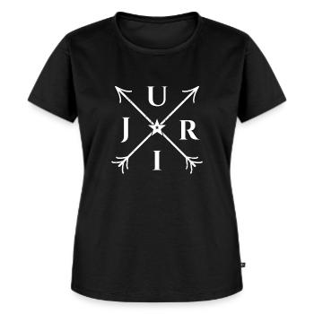 Juri X- Form Motiv Juri Geschenk - Frauen Premium Bio T-Shirt - Schwarz - Vorne - Selfina (174cm)