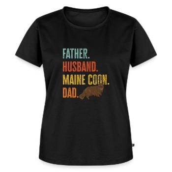 Maine Coon Chat - T-shirt Premium bio Femme - noir - Devant - Selfina (174cm)