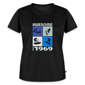 Génial depuis 1969. Wakeboard Lifestyle - T-shirt Premium bio Femme - noir - Devant - Selfina (174cm)
