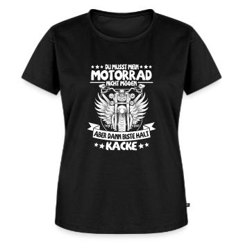Motorradfahrer Motorrad Spruch Biker Bikerin - Frauen Premium Bio T-Shirt - Schwarz - Vorne - Selfina (174cm)