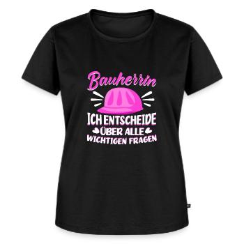 Bauherrin Hausbau Entscheide über wichtige Frage - Frauen Premium Bio T-Shirt - Schwarz - Vorne - Selfina (174cm)