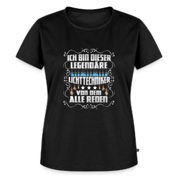 Lichtdesigner Ich bin der legendäre Lichttechniker - Frauen Premium Bio T-Shirt - Schwarz - Vorne - Selfina (174cm)