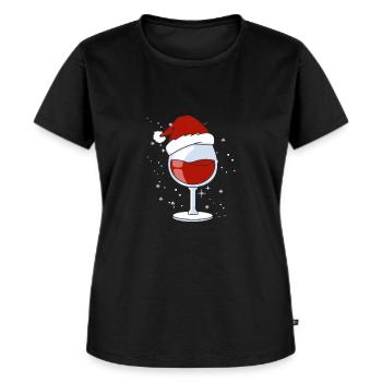 Wein Liebhaber Weihnachts Mütze Outfit Weihnachten - Frauen Premium Bio T-Shirt - Schwarz - Vorne - Selfina (174cm)