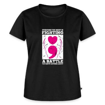 Santé mentale Dépression Motivation Anxiété Rêve - T-shirt Premium bio Femme - noir - Devant - Selfina (174cm)