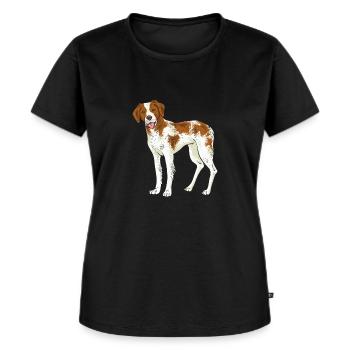 French Brittany Spaniel Epagneul Breton Geschenk - Frauen Premium Bio T-Shirt - Schwarz - Vorne - Selfina (174cm)